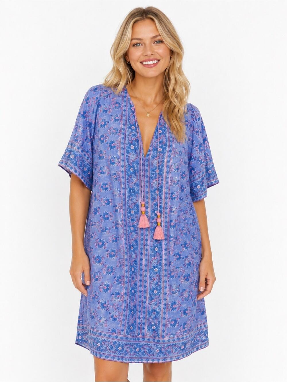 SPELL Flutter Tunic Dress Mini Medium Bohemian Short Sleeve